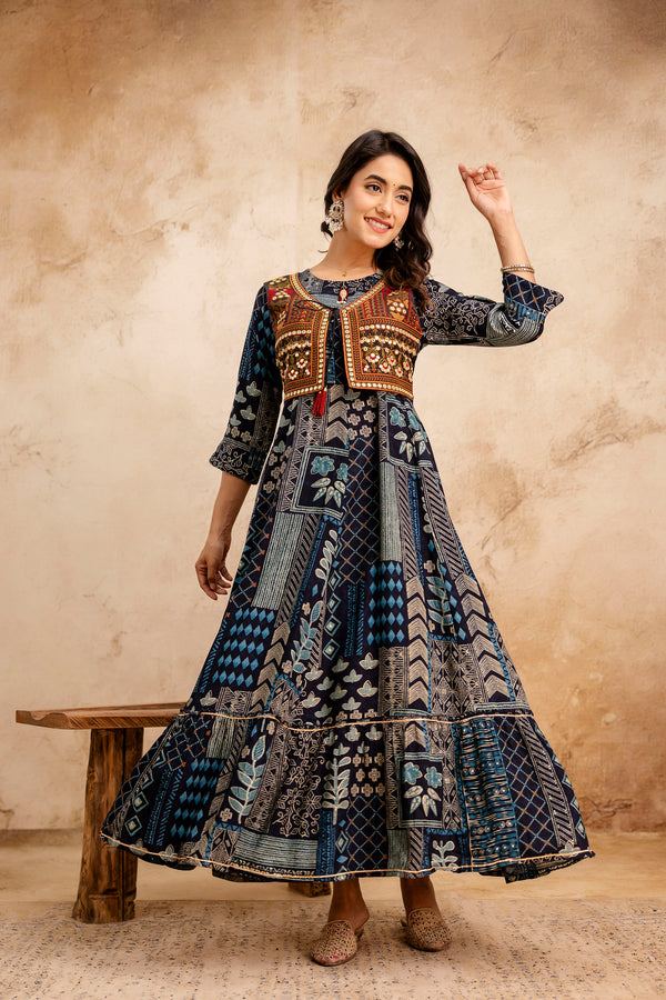 Dress with Work Embroidered Jacket